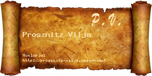 Prosznitz Vilja névjegykártya